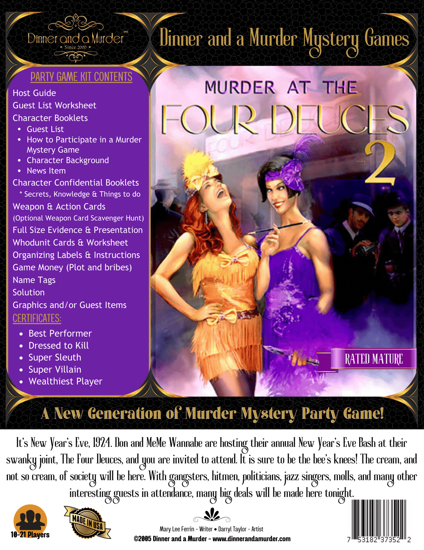 Murder at the Four Deuces 2 - M - #2 Extra Character Packet - Box - Dinner and a Murder