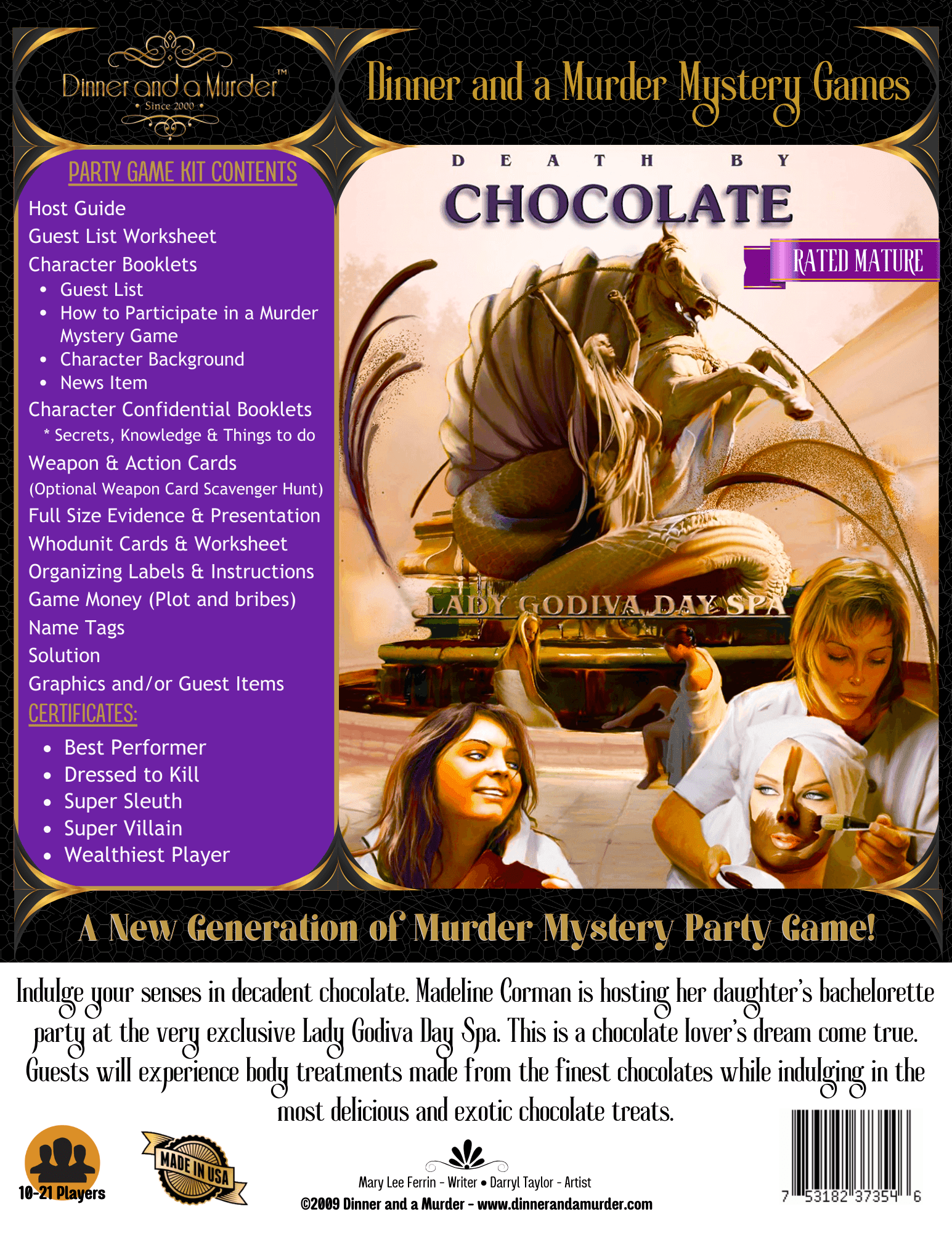 Death By Chocolate Murder Mystery Party Game - M - Box - Dinner and a Murder