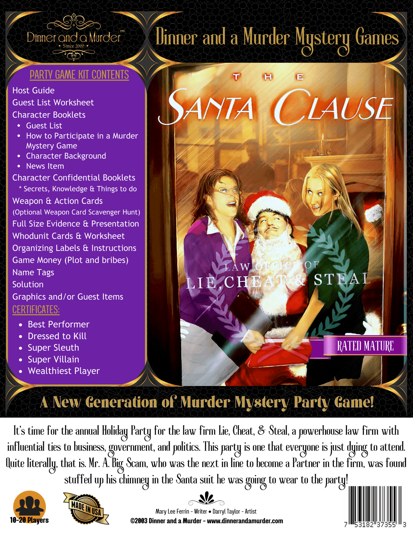 The Santa Clause - M - #1 Extra Character Packet - Box - Dinner and a Murder