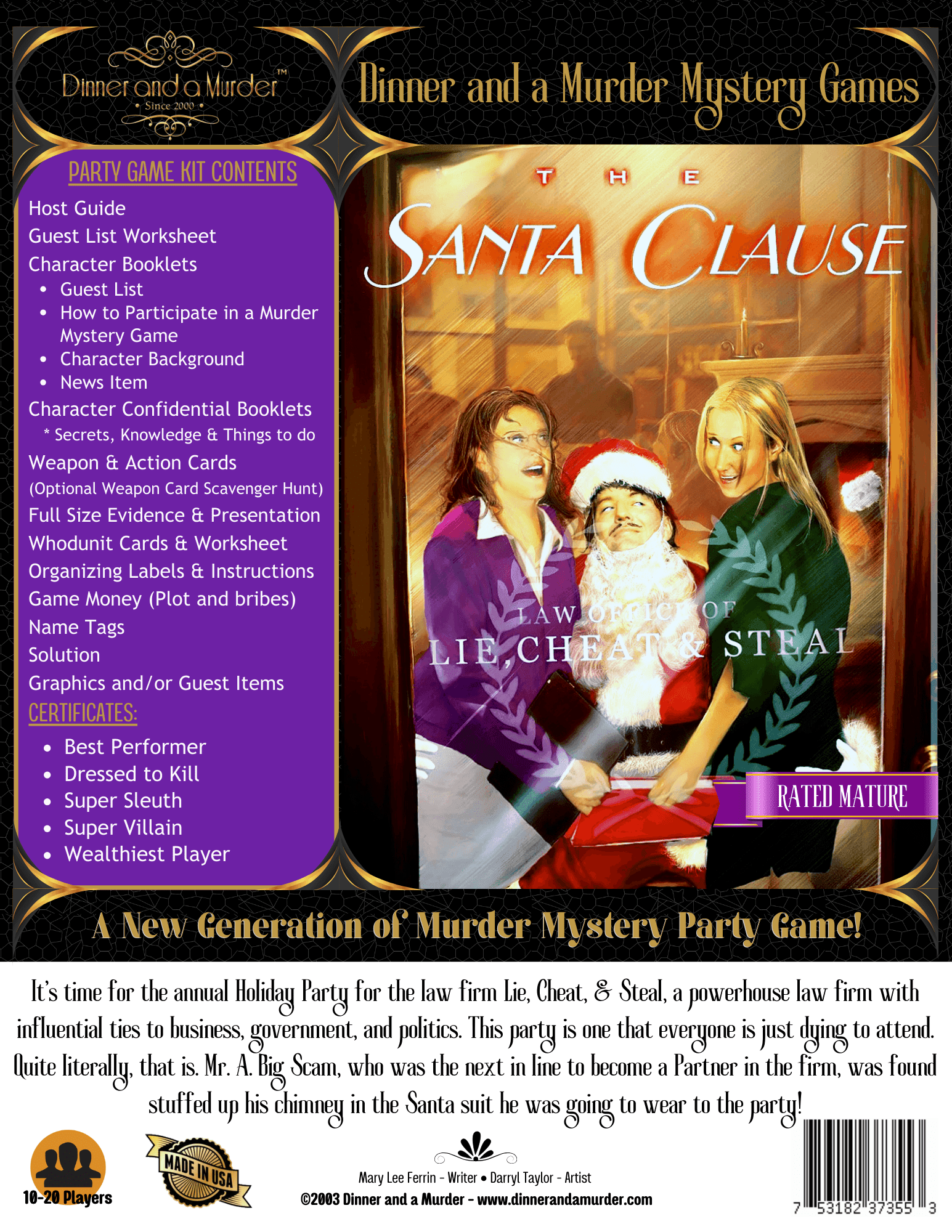 The Santa Clause - M - #1 Extra Character Packet - Box - Dinner and a Murder
