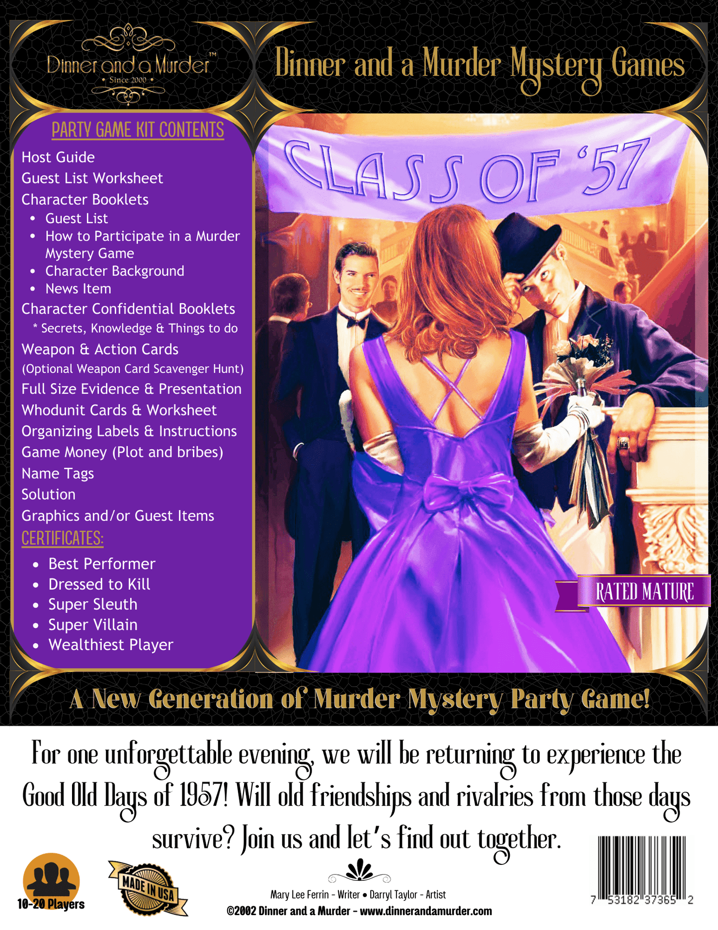 Class of 57 - C - Extra Character Packet - Box - Dinner and a Murder