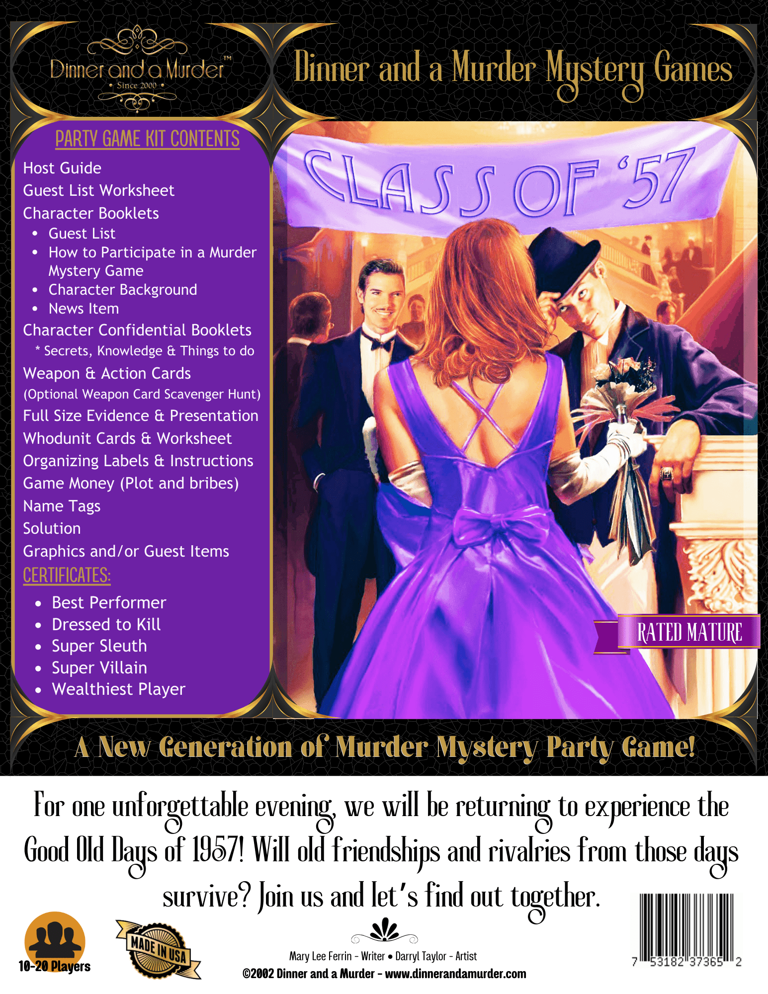 Class of 57 - C - Extra Character Packet - Box - Dinner and a Murder